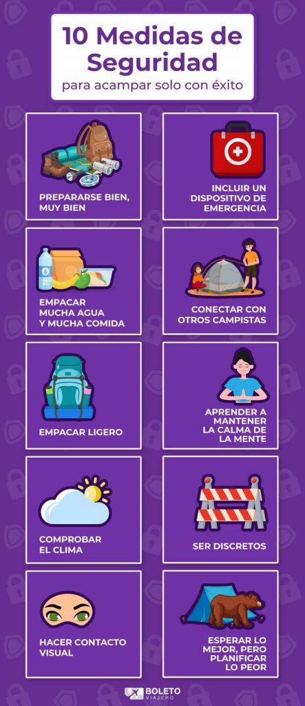 medidas de seguridad para acampar solo este verano