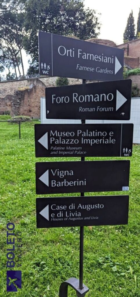 Señales dentro el Foro Romano