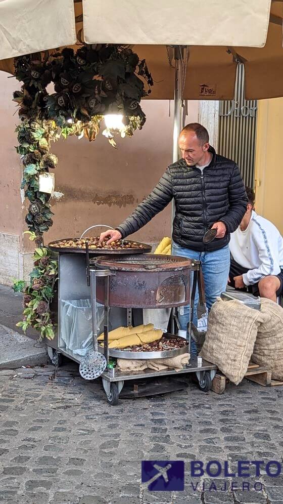 vendedor de castañas asadas