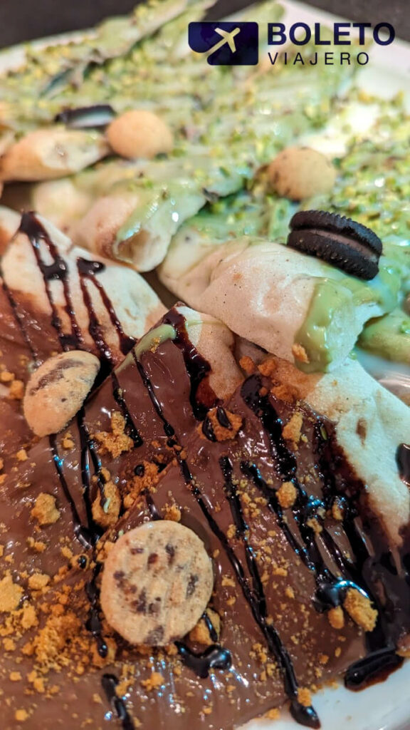 La dulce pizza con Nutella y crema de pistacho